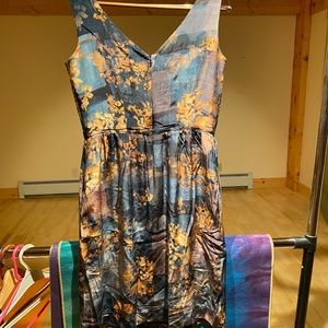 Silk knee length sleeveless dress